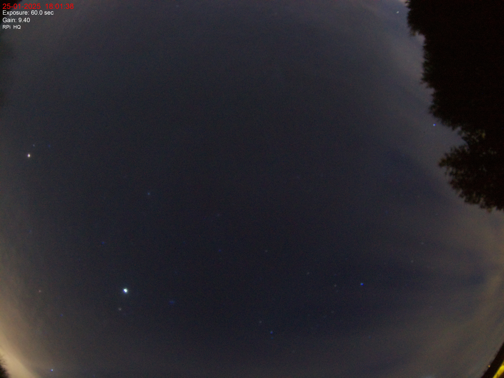 Blurry image of the night sky from the current allsky setup